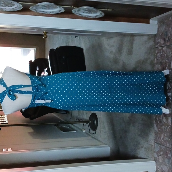 NWT MAXI SUNDRESS TEAL XS/S - Picture 9 of 14